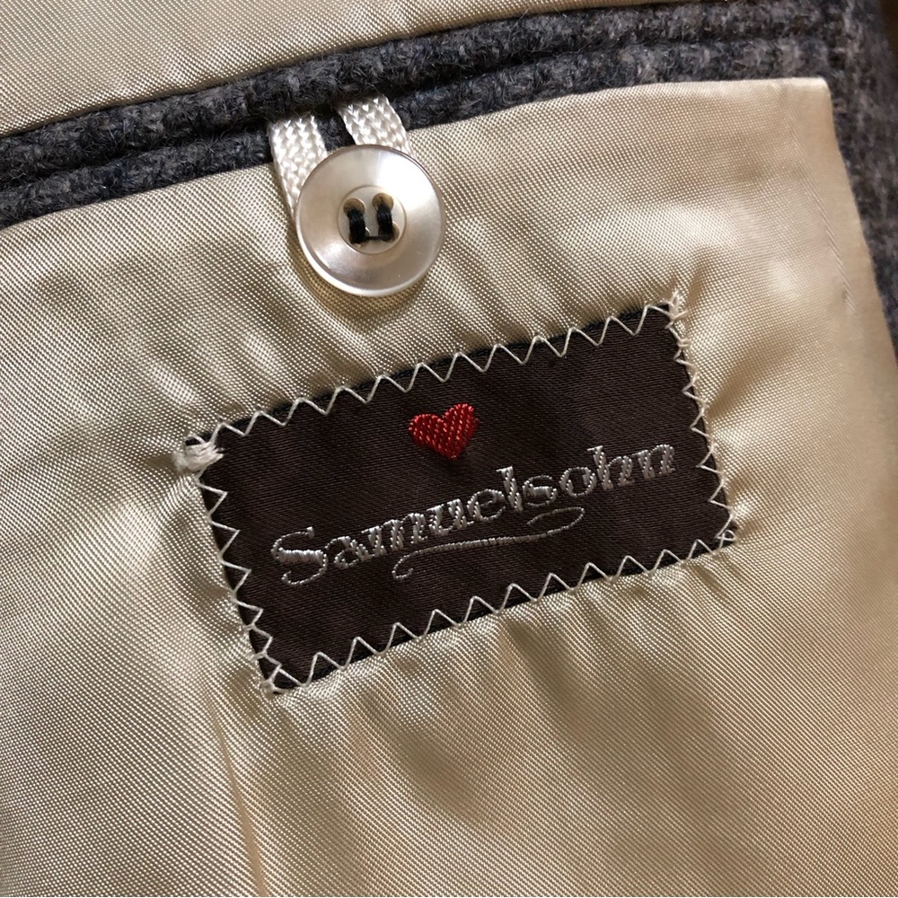 Vintage Samuelsohn Grey Tweed Houndstooth Blazer - Picture 16 of 17